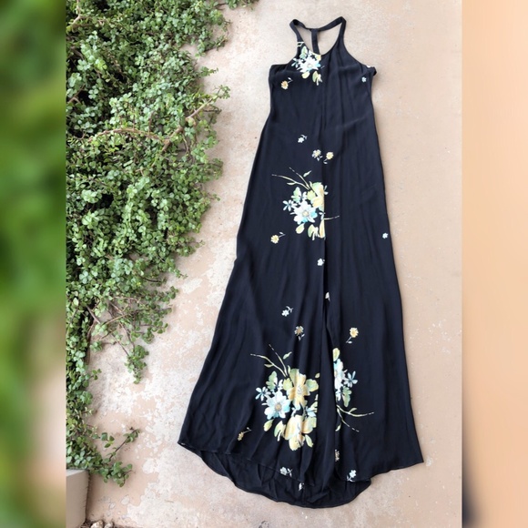Reformation Dresses & Skirts - Reformation Black Floral Open Back Maxi Dress